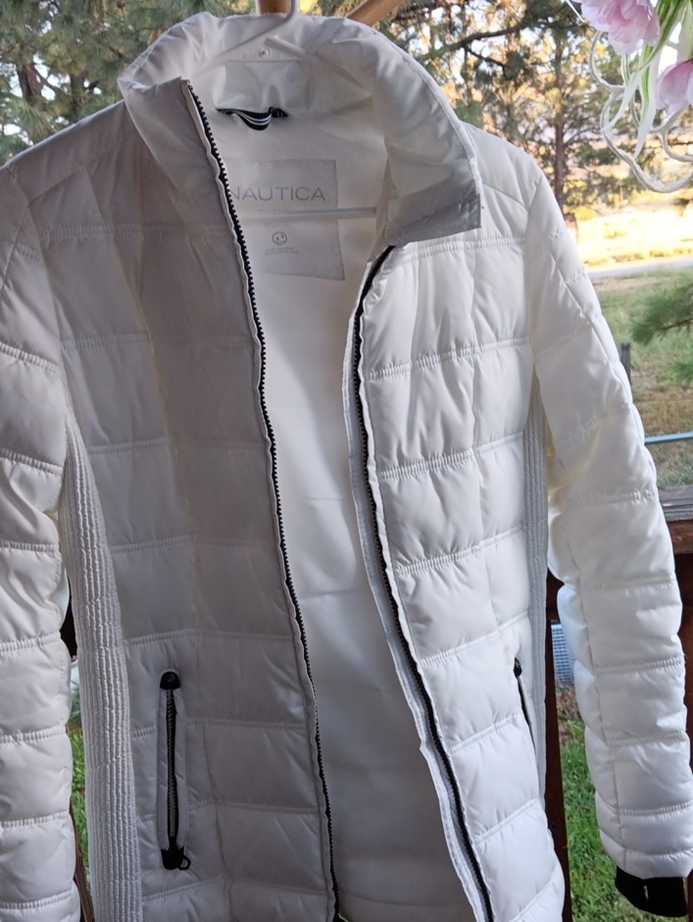 Nautica White Quilted Women's Puffer Jacket